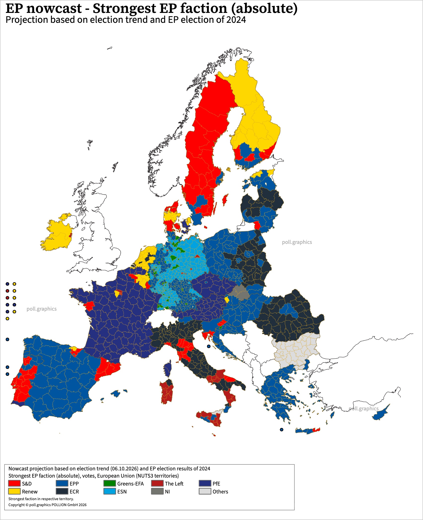 Map: strongest group in each region of the EU